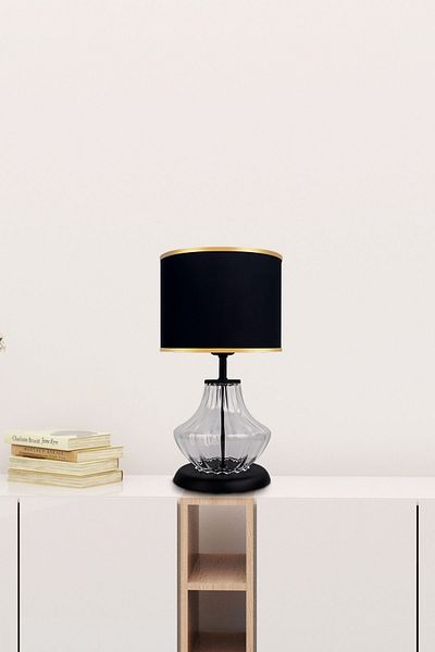 MINIMAL ETICARET VE BILGI TEKNOLOJILERI Prestige Transparent Black Glass Lampshade