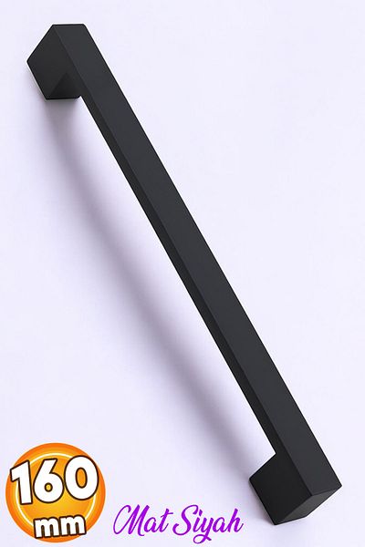 Badem10 Cemre (160 MM - 16 CM) Metal Negru Mat Mobilier Sertar Bucătărie Mâner Dulap Mâner Mâner