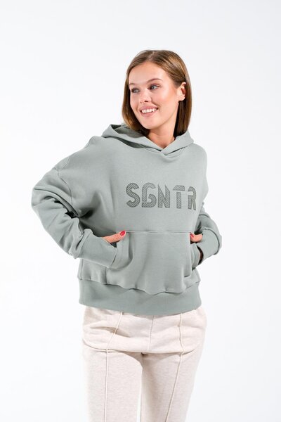 Signature Style 724513_Ženska Oversize kroj dukserica sa kapuljačom Kengur dž...