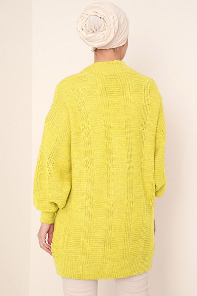 Bigdart 15768 Hijab Knitwear Cardigan - Yellow