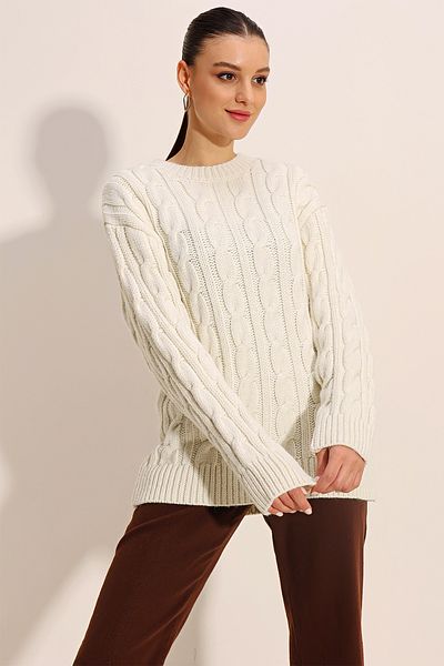Bigdart 15849 Thick Knit Knitwear Sweater - White