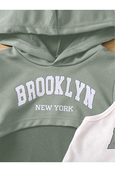 MANCY Children's Brooklyn Printed 3-Piece Sweatshirt Crop Sweatpants Set