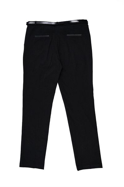 Adisia Women's Black Belted Pockets Leather Nevra Pants