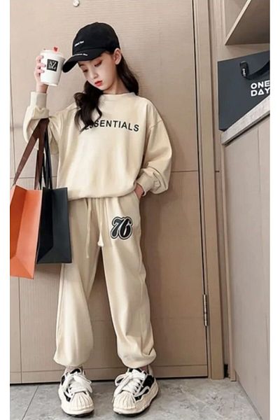 Keywest Σετ αθλητικής φόρμας φούτερ με στάμπα Oversize για παιδιά Essentials