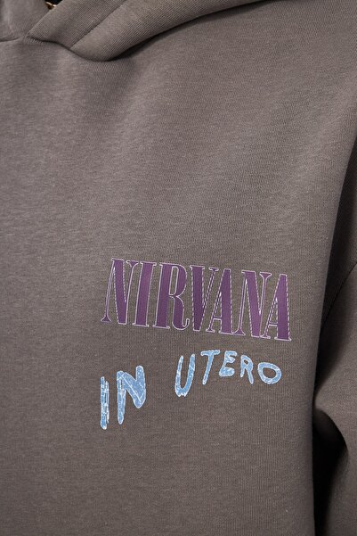 The Champ Clothing Φούτερ με κουκούλα καπνιστή Fleece Nirvana In Utero Printed Unisex Hoodie