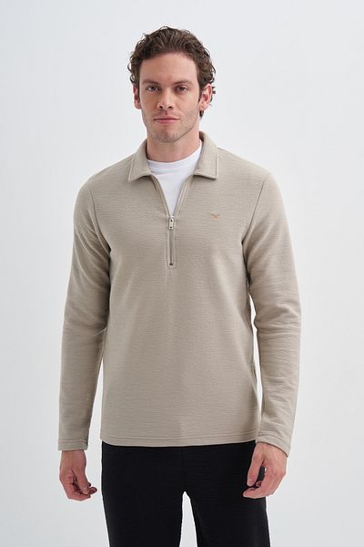 Cazador Ανδρικό φούτερ Jazz 5077 με μισό φερμουάρ Polo Collar