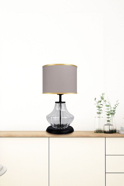 MINIMAL ETICARET VE BILGI TEKNOLOJILERI Prestige Black Transparent Glass Lampshade