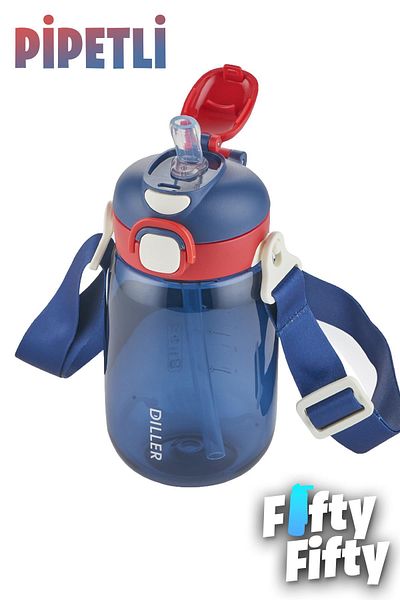 DILLER 550 ml Single Lid Double Use Tritan Water Bottle With/Without Straw Strap-Ffdillerd70-550