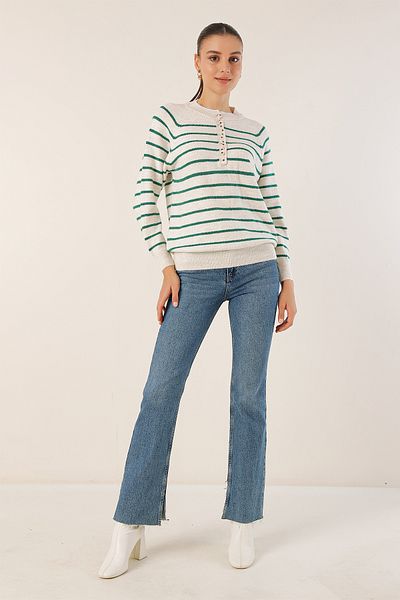 Bigdart 15808 Buttoned Sweater - Ecru