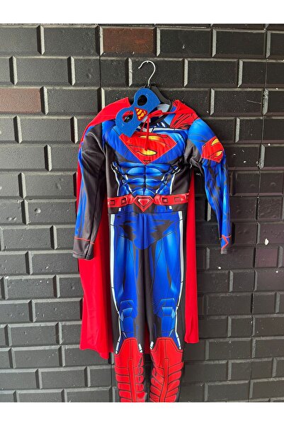 Kara Kedi Kostüm Evi KASLI SUPERMAN KOSTÜMÜ