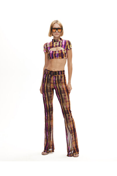 Khela The Label Groove Dealer Pants Desenli Flare Uzun Pantolon