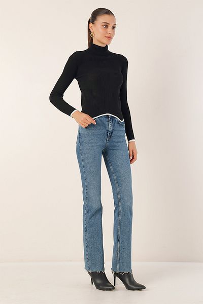 Bigdart 15823 Turtleneck Knitwear Sweater - Black
