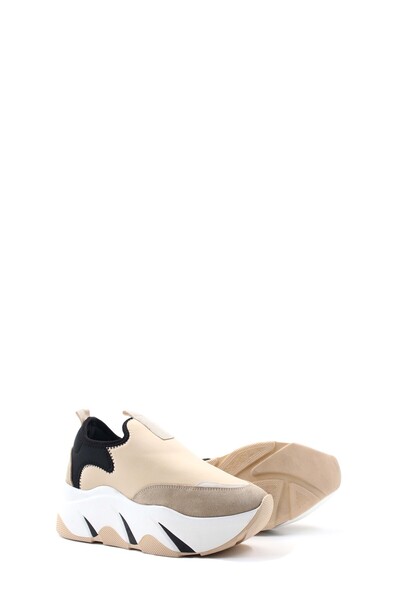 Ayakkabıhane Pantofi sport cu talpă înaltă pentru femei, piele naturală în in...