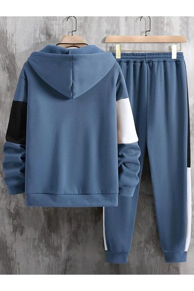 Keywest Children's Unprinted Oversize Pieced Hooded Cardigan Tracksuit Set