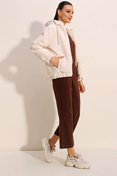 Bigdart 5180 Wide Cut Hooded Coat - Beige