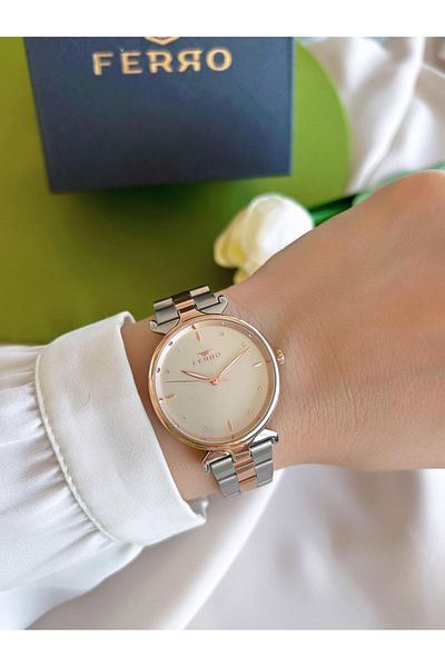 FERRO 3 Atm Water Resistant Ion Coating Women's Wristwatch and Bracelet Set - Bfl40115-Xe
