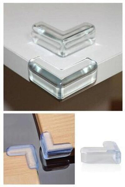 FRD GROUP 4-Piece Table Coffee Table Corner Protector Silicone - Child Protection Apparatus (5235)