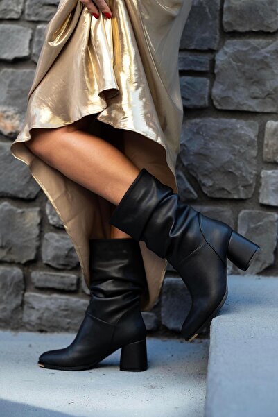 sovrana Μπότες με φυσούνα με τακούνι μαύρο