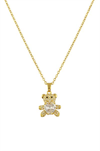 Çlk Accessories الصلب حجر تيدي بير قلادة Trkolye50288