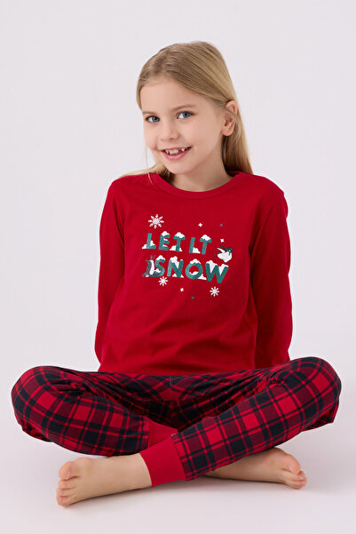 Arnetta Girl's Red Long Sleeve Pajama Set
