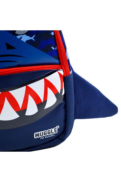 MUGGLE Shark 3 Compartment School Backpack - Blue Mu 9567