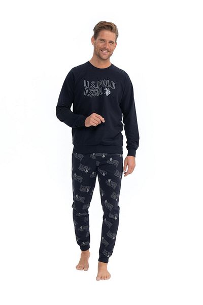 U.S. Polo Assn. Πόλο Ασν. Ανδρικό σετ πιτζάμες φούτερ με μακρυμάνικο στρογγυλό λαιμό S25841