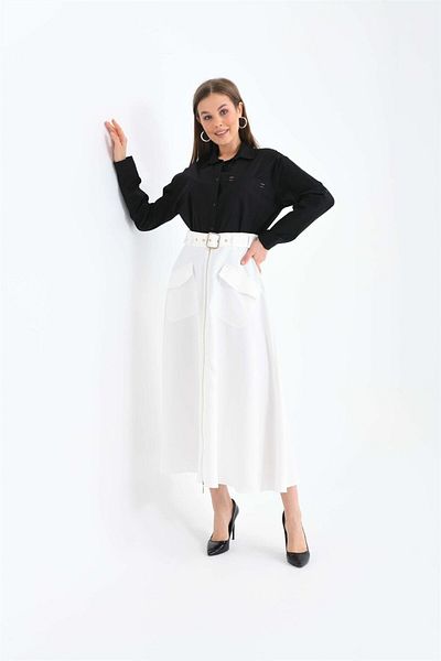 FTZ WOMEN Fustă damă ecru 30461