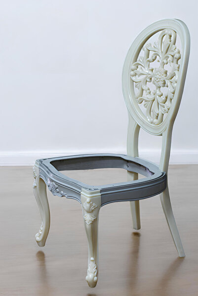 Badem10 Beliza Sandalye Sert Plastik Boyasız Ham Koltuk Bahçe Balkon Mutfak Yemek Masası Sandalyesi