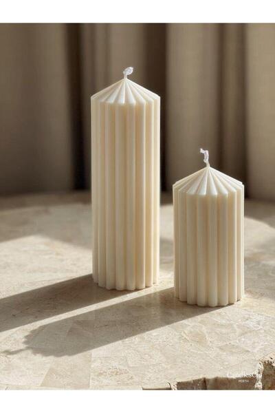SCA CANDLE Dekoratif Mum Luks Mum Çokgen 20 Cm 10 Cm Uzunluk Cap 6 Cm Modern ...