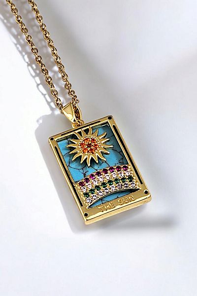 Çlk Accessories Sun Tarot Patterned Steel Necklace
