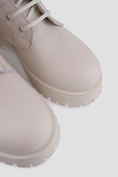 sovrana Real Leather Boots Beige