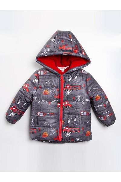 MDM Trendy Inflatable Jacket for Baby Boy - Fleece Lined, Zippered Hood, Plush Inside
