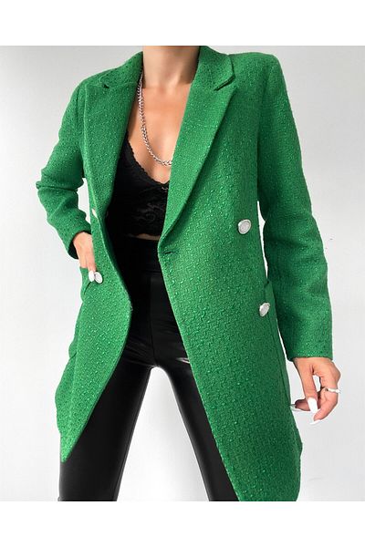 Sobe JACHETĂ DE DETALAMENT DE BRODERIE BLAZER CU BUTON