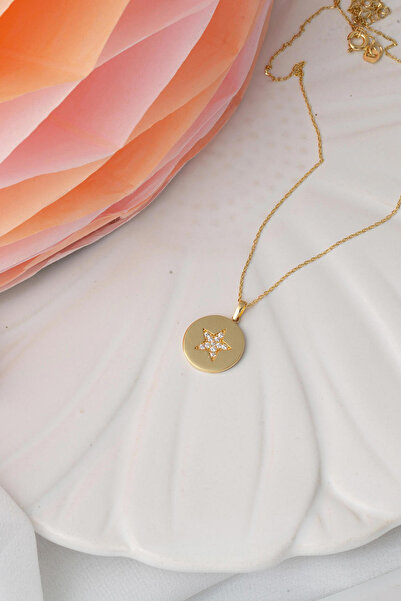 Bilezikci Yıldız Plaka Altın Zincirli Kolye