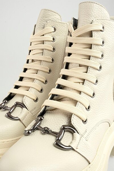 sovrana Πόρπη Λεπτομερείς Γνήσιες Δερμάτινες Μπότες Χονδρής Σόλας Μπεζ