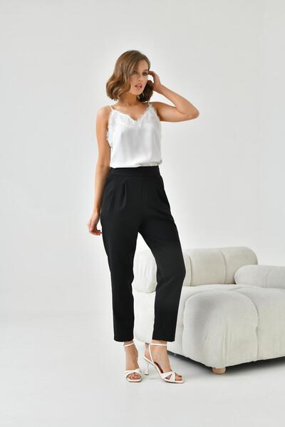 FTZ WOMEN Μαύρο Plate Skinny Leg Γυναικείο Παντελόνι - Ελαστικό 30744