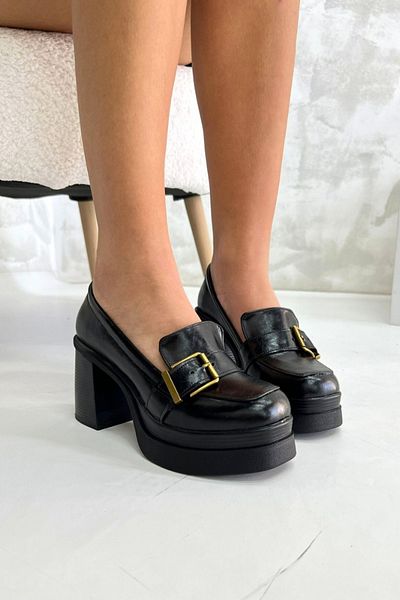 inizio Black Heeled Women's Shoes Gd1009