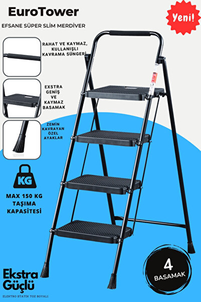 ERTEKPA 4 Basamak Siyah Merdiven Geniş Basamaklı ERTEKPA, ET4