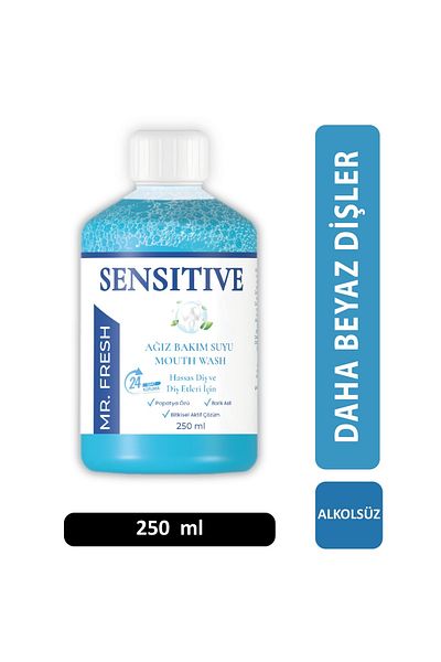 Herbadent Mr.Fresh Sensitive Herbal Oral Care Water for Sensitive Teeth and Gums Alcohol-Free and Fluorid Free 250ml