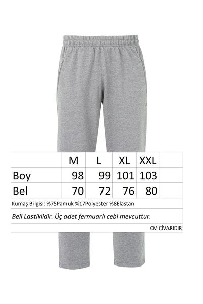 REMSA Men's Sports Sweatpants - Plain Gray, Elastic Waist, 3 Pockets, 0705 Model