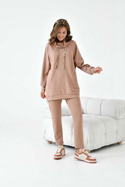 FTZ WOMEN Women's Chain Detail Suit Camel 30907