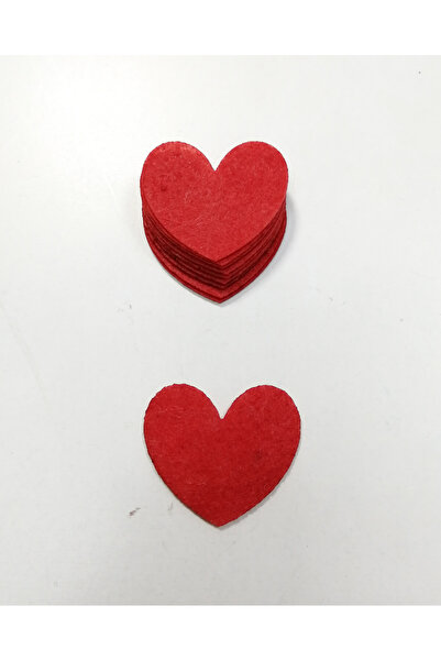 keçeli dünyam Keçe Figür, 1 mm Kalınlığında 4 cm Kalpler (10 Adet)