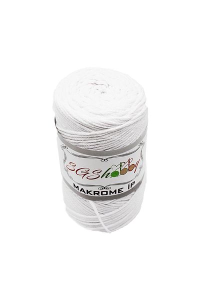 sgshobby Βαμβακερό σχοινί μακραμέ λευκό
