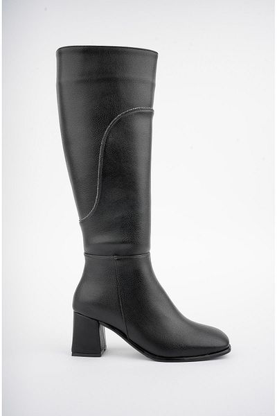 MUGGO Ventarus Guaranteed Blunt Toe Stone Λεπτομερείς γυναικείες μπότες με τακούνι