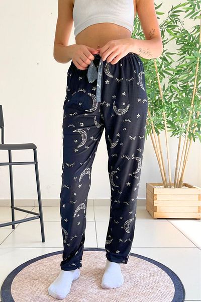 Farya Home Pantaloni de pijama din piele intoarsa cu model texturat din catifea moale