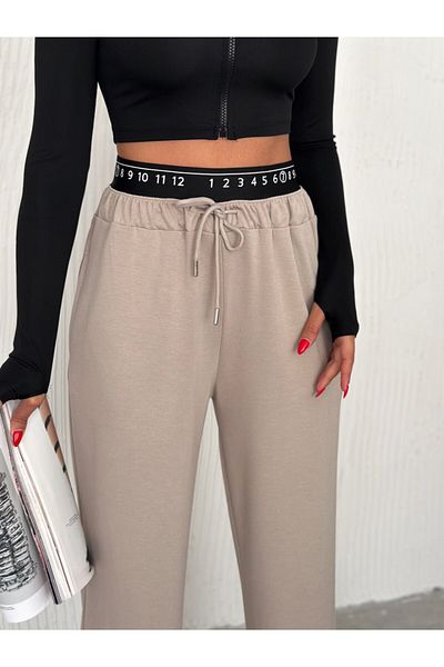 winmoda BAXER Waist Sweatpants - Φαρδύ πόδι / Ελαστική παραμορφωμένη λεπτομέρεια Trackpot
