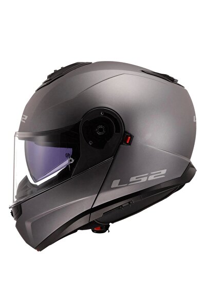 LS2 STROBE 2 ÇENE AÇILIR MAT TITANIUM KASK