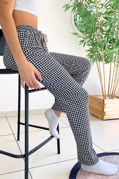 Farya Home Pantaloni de pijama din piele intoarsa cu model texturat din catifea moale