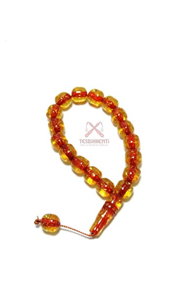 TESBİHKENTİ Şeffaf Sarı Simli 17 lik Efe Tesbih