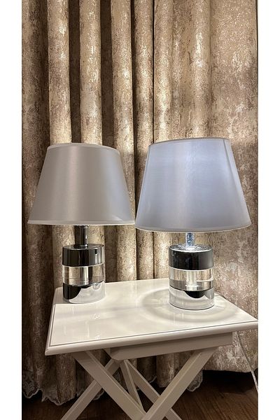 AbajurAksesuar Johnny Silver Double Lampshade